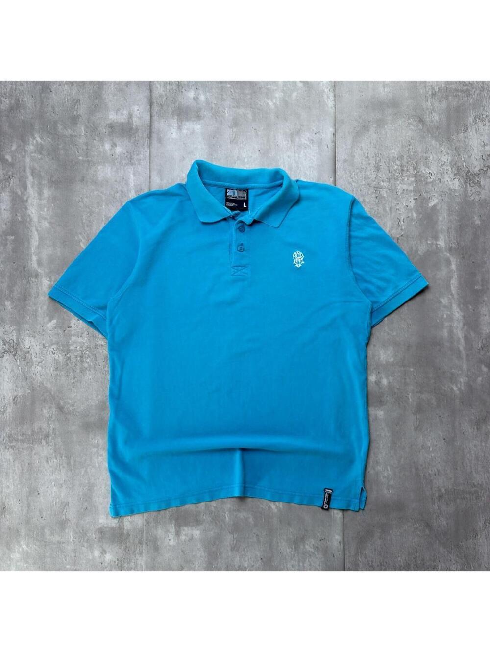 Y2K Light Blue Southpole Grunge Skater Polo Shirt